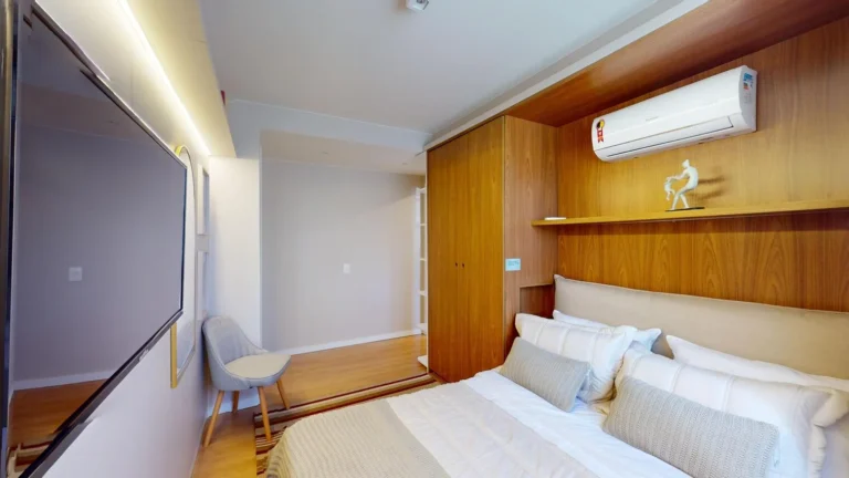 Suíte com previsão de ar-condicionado do apartamento 3 quartos do Alto da Alvorada