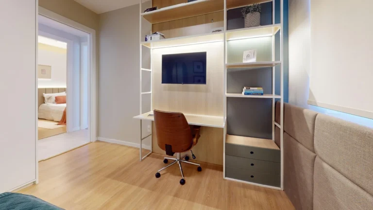 Primeiro quarto com home office do apartamento 3 quartos do Alto da Aurora