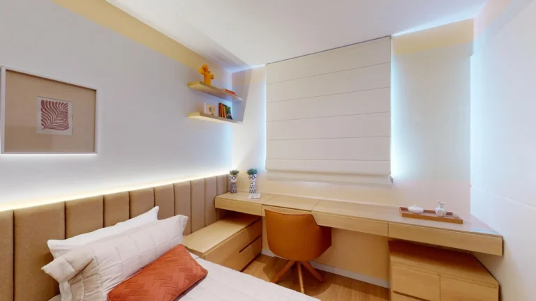 Segundo quarto com escrivaninha do apartamento 3 quartos do Alto da Aurora